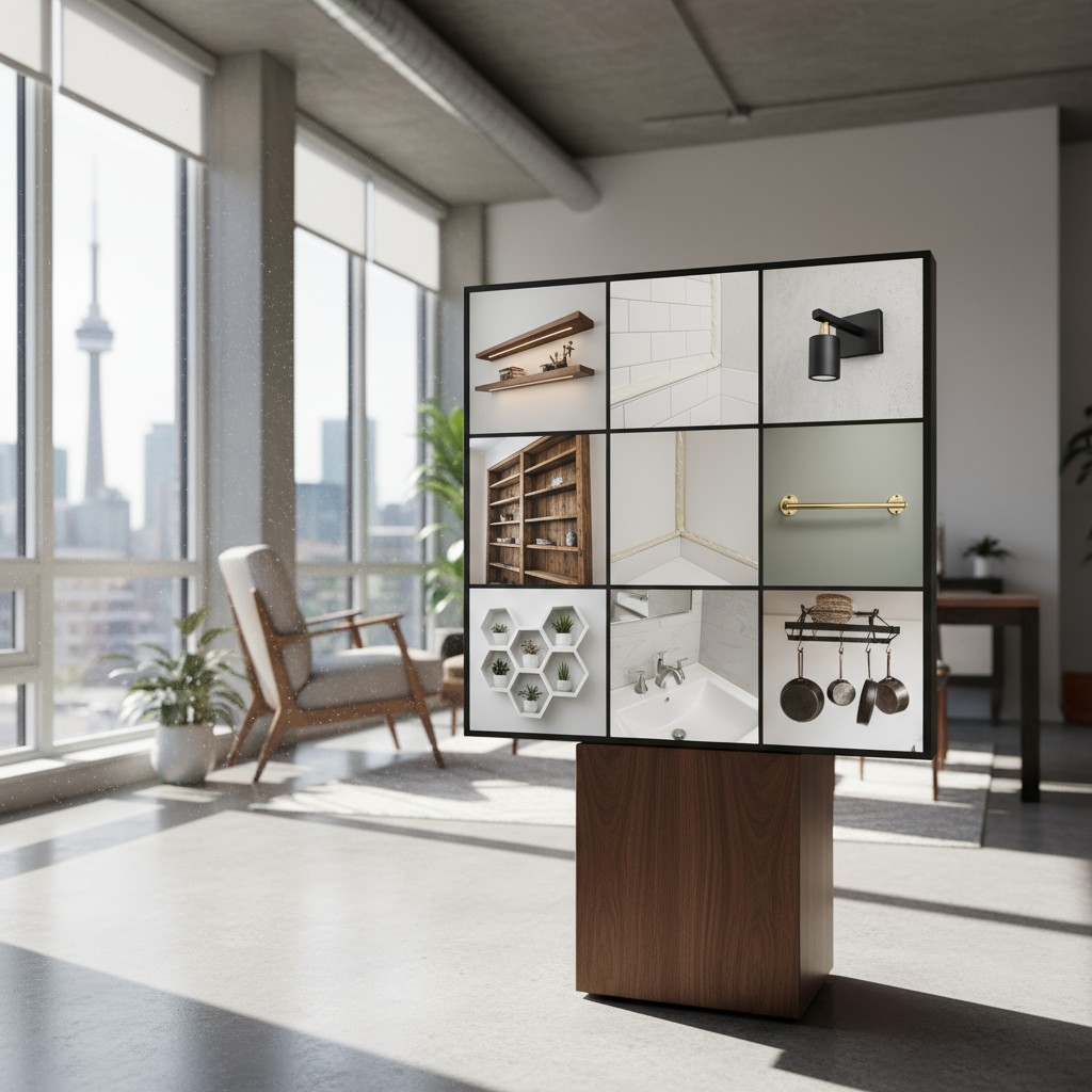 Image Description: Art display showcasing various household objects.